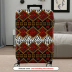 1-Piece Red Gold Black Animal Pattern Geometric Tribal Ethnic  Suitcase Luggage Cover, Stretch Protective Sleeve