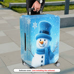 1-Piece Snowman Winter Christmas Holiday Fun Travel  Suitcase Luggage Cover, Stretch Protective Sleeve
