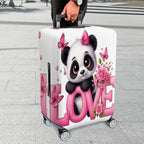 1-Piece Cute Panda Flower Love Butterfly Pink  Suitcase Luggage Cover, Stretch Protective Sleeve