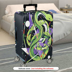 1-Piece Green Snake Abstract Geometric Artistic Cosmic  Suitcase Luggage Cover, Stretch Protective Sleeve