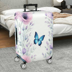 1-Piece Floral Butterfly Pastel Elegant Nature Artistic  Suitcase Luggage Cover, Stretch Protective Sleeve