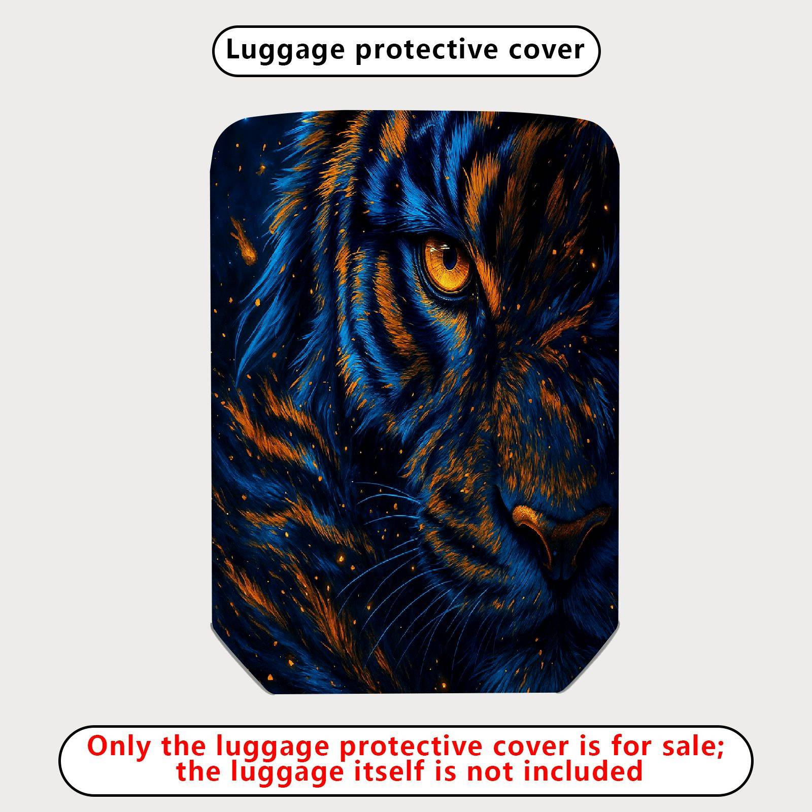 1-Piece Wild Animal Tiger Eye Art Cosmic Night  Suitcase Luggage Cover, Stretch Protective Sleeve