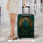 1-Piece Peacock Feathers Elegant Artistic Decorative Stylish  Suitcase Luggage Cover, Stretch Protective Sleeve
