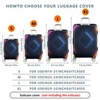 1-Piece Geometric  Diamond Pattern Colorful Glowing Abstract  Suitcase Luggage Cover, Stretch Protective Sleeve