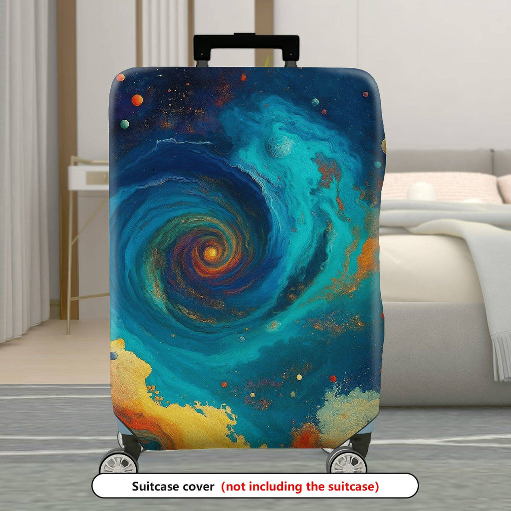 1-Piece Galaxy Swirl Cosmic Nebula Space Planet  Suitcase Luggage Cover, Stretch Protective Sleeve