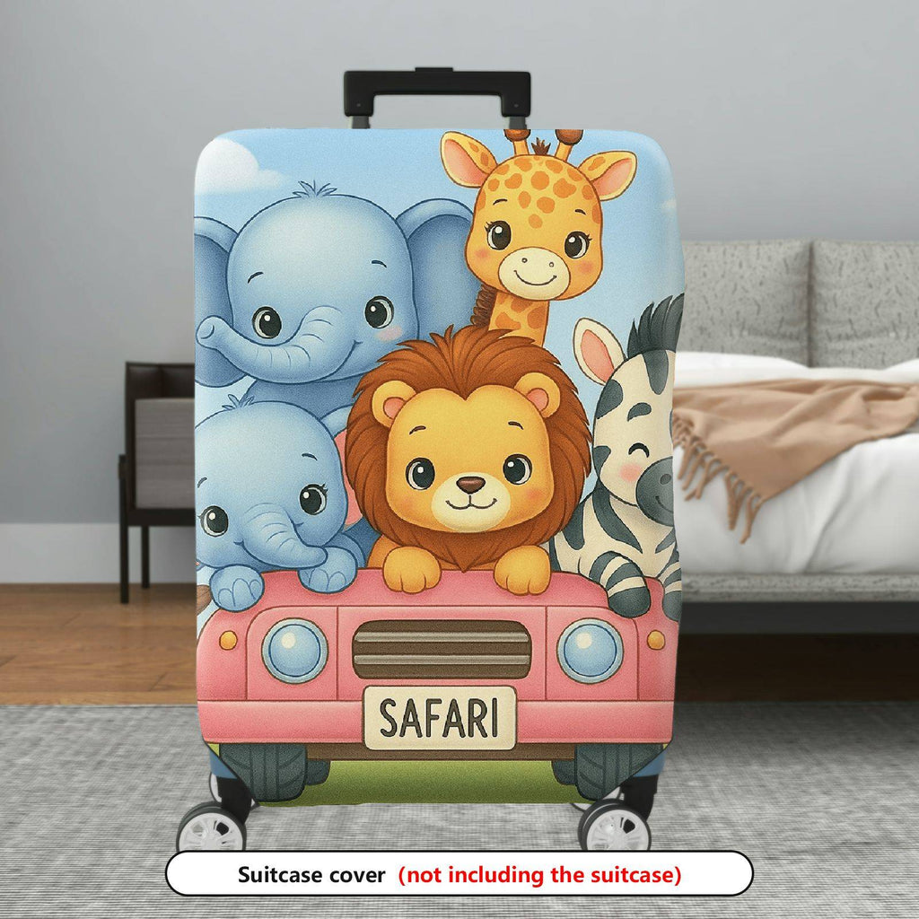 1-Piece Cute Animal  Safari Travel  Suitcase Luggage Cover, Stretch Protective Sleeve