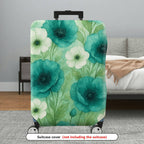 1-Piece Green Floral Nature Abstract Artistic  Suitcase Luggage Cover, Stretch Protective Sleeve