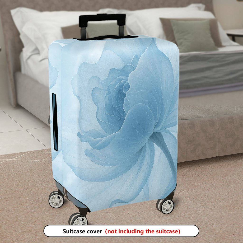 1-Piece Blue Rose Floral Abstract Artistic Elegant Trendy  Suitcase Luggage Cover, Stretch Protective Sleeve