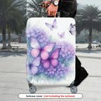 1-Piece Butterfly Floral Pastel Elegant Artistic  Suitcase Luggage Cover, Stretch Protective Sleeve