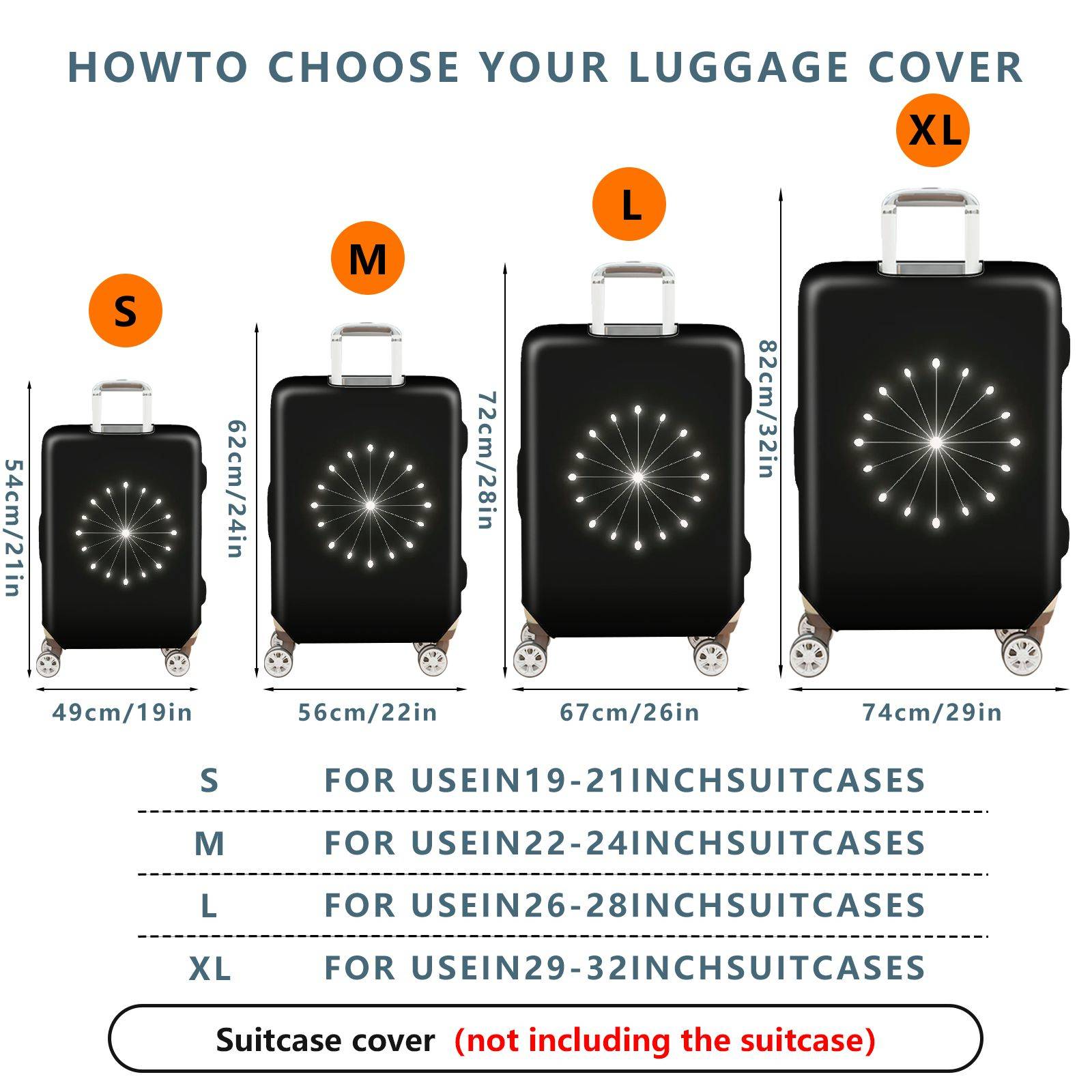 1-Piece Modern Minimalistic Elegant Geometric Artistic  Suitcase Luggage Cover, Stretch Protective Sleeve