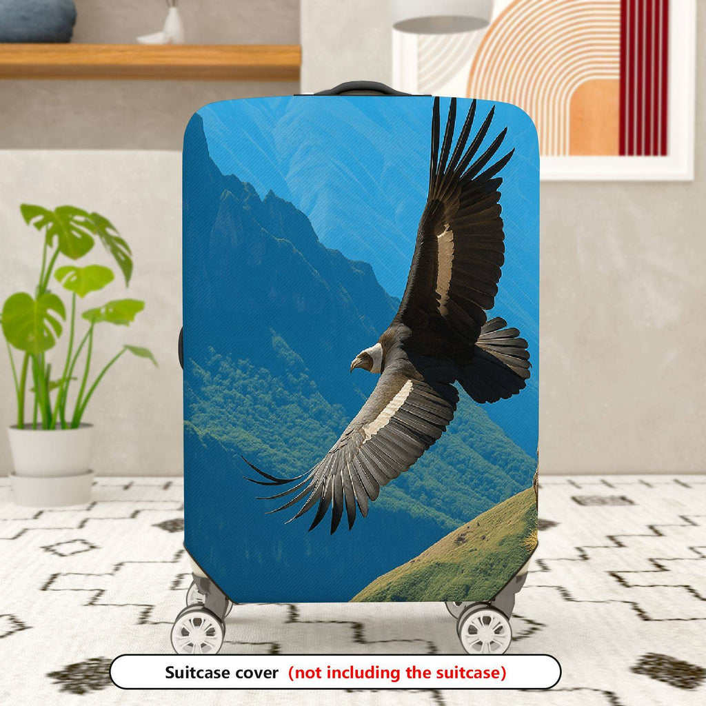 1-Piece Eagle Mountain Nature Landscape Travel Animal Wildlife  Suitcase Luggage Cover, Stretch Protective Sleeve
