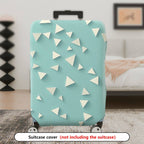 1-Piece Light Blue Geometric Triangle Pattern Travel  Suitcase Luggage Cover, Stretch Protective Sleeve