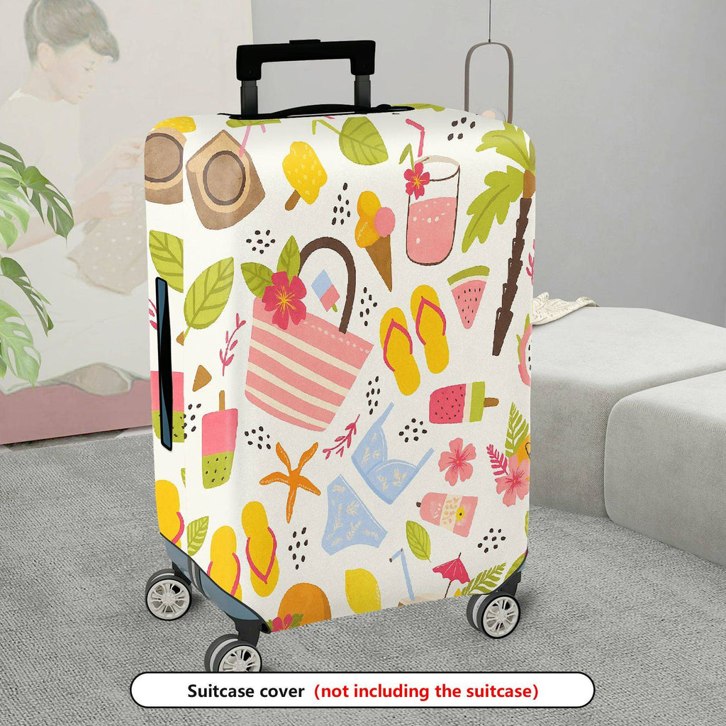 1-Piece Summer Beach Tropical Holiday Vacation Colorful Fun  Suitcase Luggage Cover, Stretch Protective Sleeve