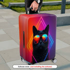 1-Piece Cat Sunglasses  Geometric Cool Trendy  Suitcase Luggage Cover, Stretch Protective Sleeve