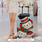 1-Piece Christmas Snowman Snowflake Winter Holiday Decorative  Suitcase Luggage Cover, Stretch Protective Sleeve