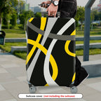 1-Piece Abstract Modern Geometric Artistic Black Yellow Gray  Suitcase Luggage Cover, Stretch Protective Sleeve