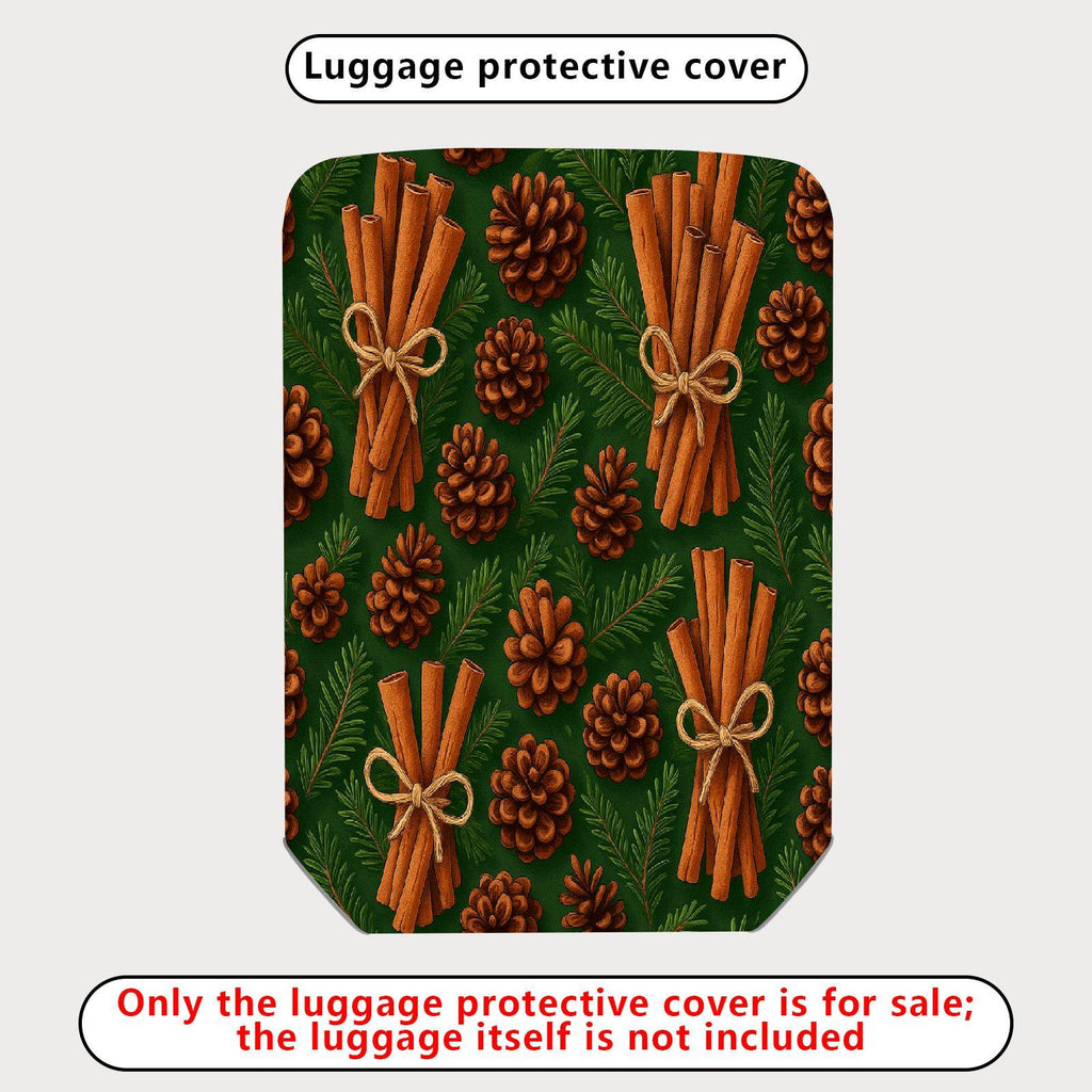 1-Piece Pine Cone Cinnamon Evergreen Holiday Nature Travel  Suitcase Luggage Cover, Stretch Protective Sleeve