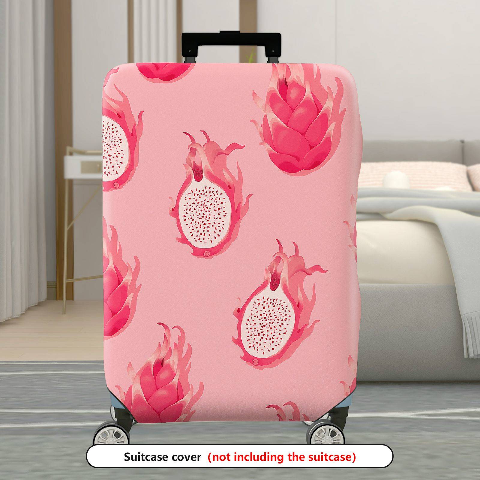 1-Piece Pink Dragon Fruit Pattern Travel Vacation Holiday Fruit  Suitcase Luggage Cover, Stretch Protective Sleeve