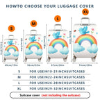 1-Piece Cute Rainbow Bird Clouds Flowers Ladybug  Suitcase Luggage Cover, Stretch Protective Sleeve