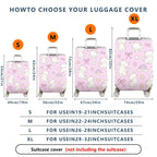 1-Piece Cute Cat Rainbow Star Bow Flower  Suitcase Luggage Cover, Stretch Protective Sleeve