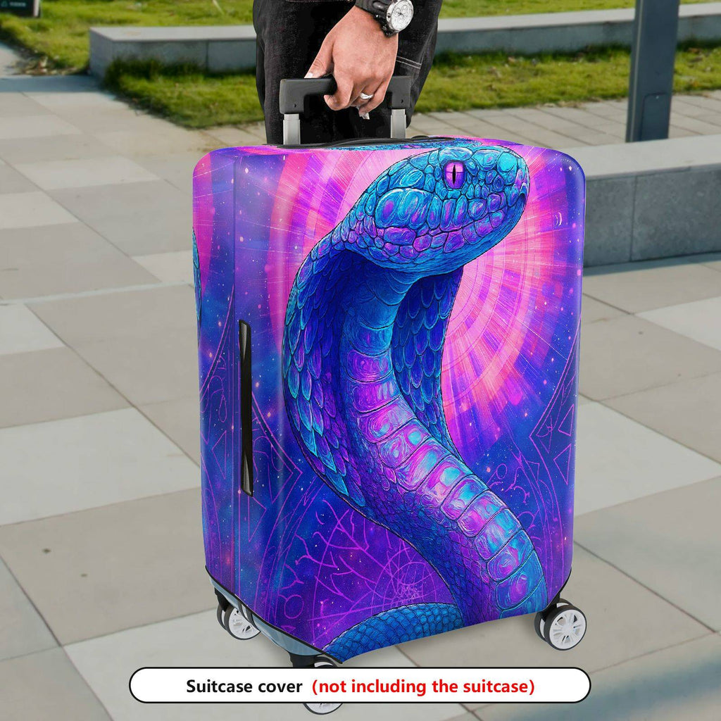 1-Piece Psychedelic Mystic Snake Cosmic Art Radiant Colorful  Suitcase Luggage Cover, Stretch Protective Sleeve