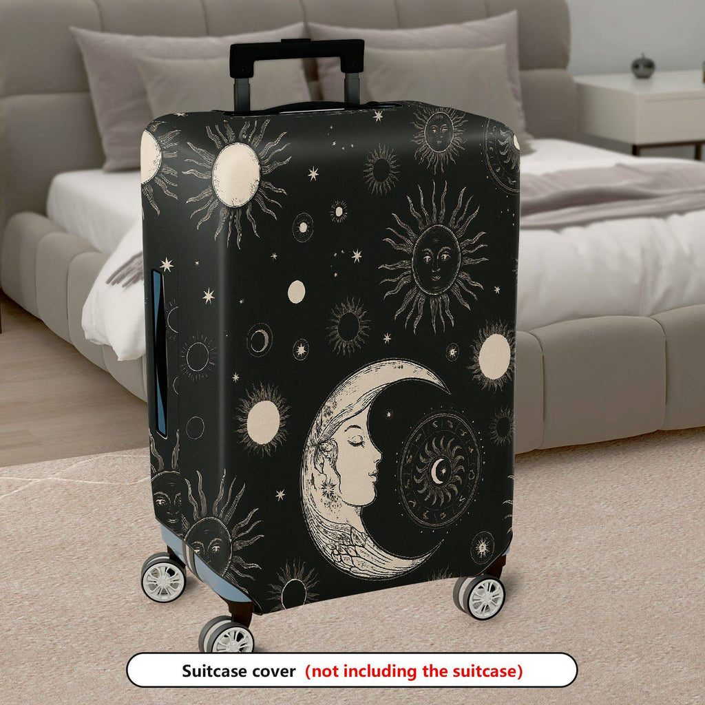 1-Piece Moon Sun Star Cosmic Celestial Universe Galaxy  Suitcase Luggage Cover, Stretch Protective Sleeve