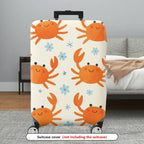 1-Piece Crab  Floral Marine Summer Fun  Suitcase Luggage Cover, Stretch Protective Sleeve