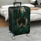 1-Piece Vintage Artistic Green Leaf Hand Pattern  Suitcase Luggage Cover, Stretch Protective Sleeve