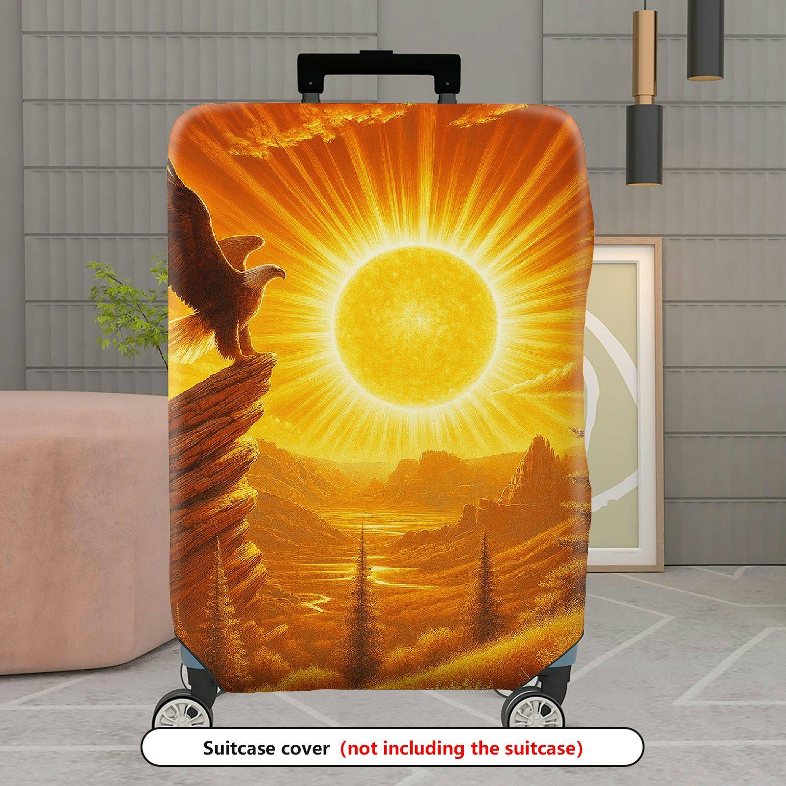 1-Piece Eagle Sun Landscape Nature Scenic Majestic  Suitcase Luggage Cover, Stretch Protective Sleeve