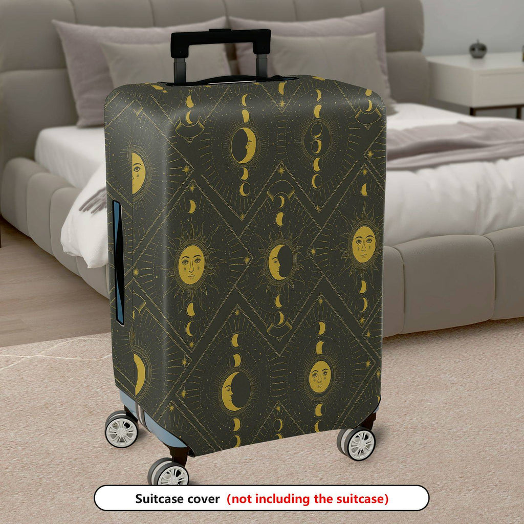 1-Piece Moon Sun Star Galaxy Mystic Geometric  Suitcase Luggage Cover, Stretch Protective Sleeve