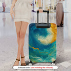 1-Piece Galaxy Wave Artistic Abstract Colorful Swirl Cosmic  Suitcase Luggage Cover, Stretch Protective Sleeve