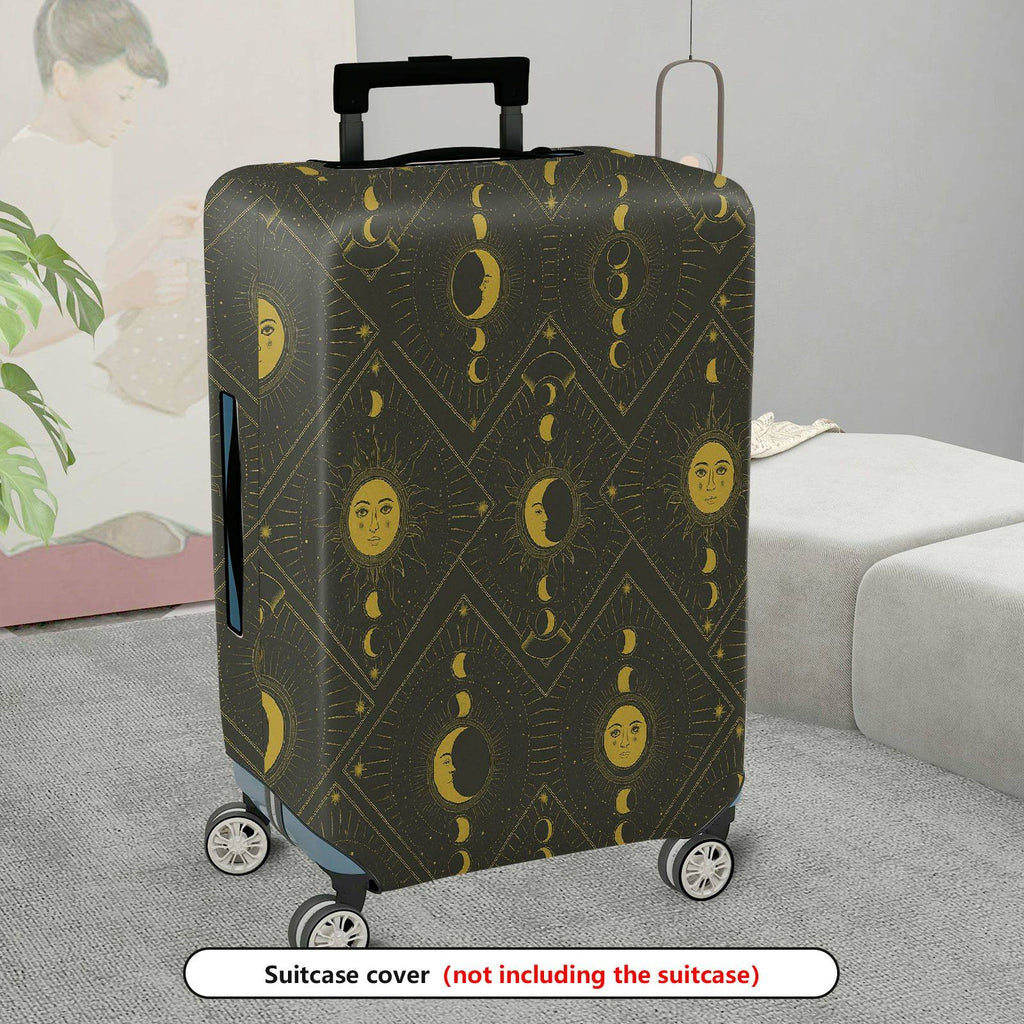 1-Piece Moon Sun Star Galaxy Mystic Geometric  Suitcase Luggage Cover, Stretch Protective Sleeve