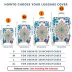 1-Piece Mandala Floral Colorful Vibrant Artistic Decorative  Suitcase Luggage Cover, Stretch Protective Sleeve