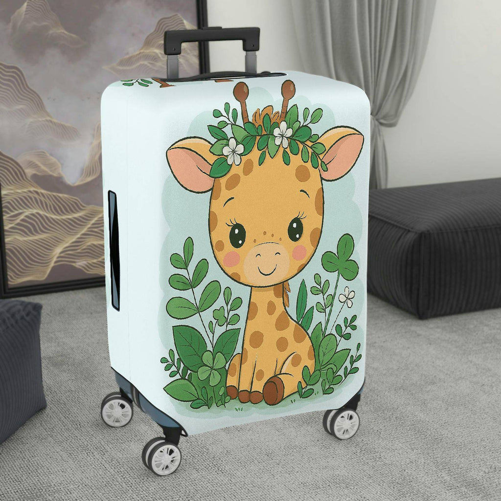 1-Piece Giraffe Forest Floral Animal  Suitcase Luggage Cover, Stretch Protective Sleeve