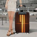 1-Piece Abstract Cyber Tech Geometric  Lines  Suitcase Luggage Cover, Stretch Protective Sleeve