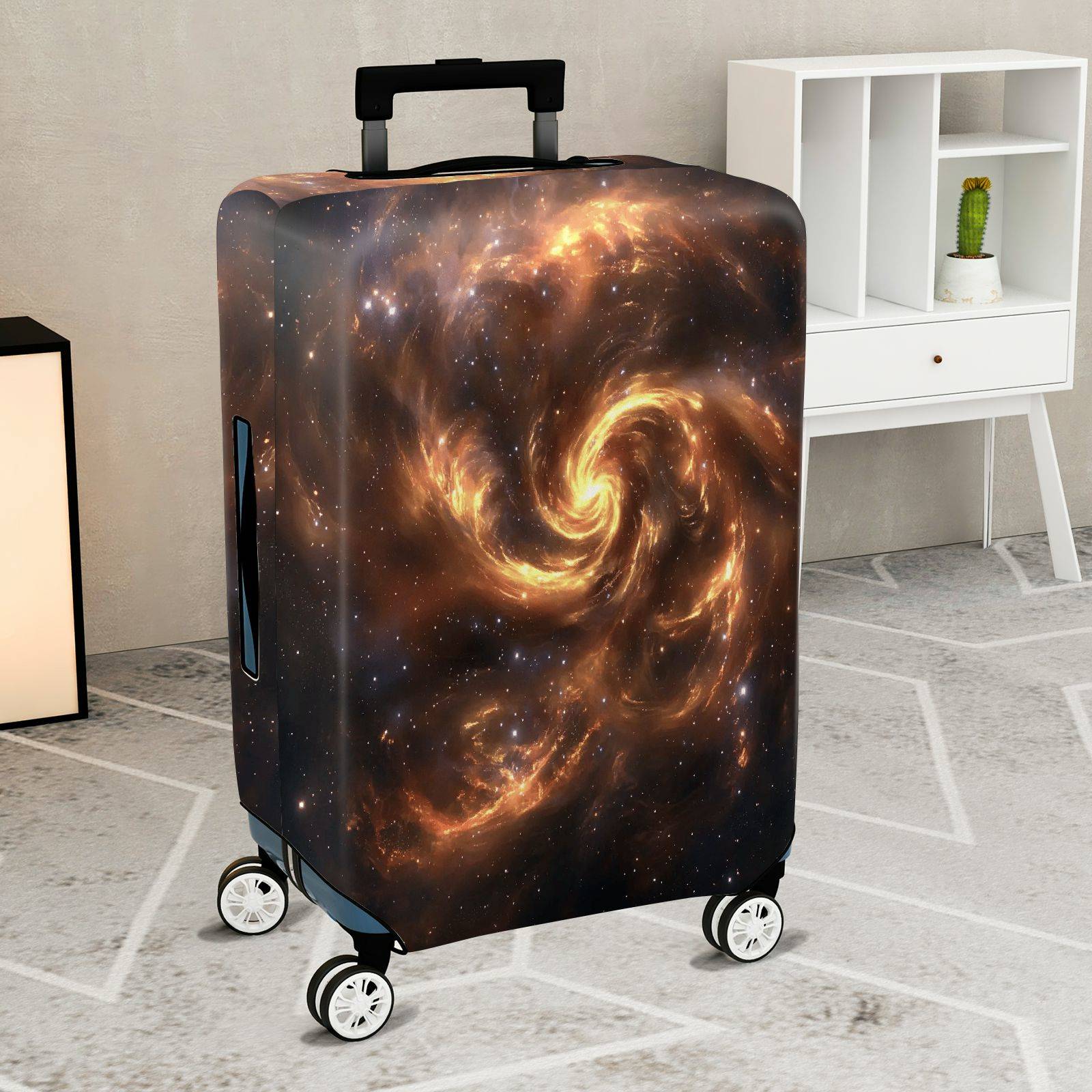 1-Piece Galaxy Nebula Space Swirl Cosmic  Suitcase Luggage Cover, Stretch Protective Sleeve