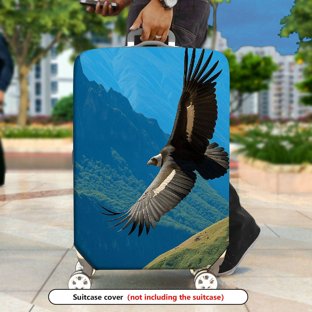 1-Piece Eagle Mountain Nature Landscape Travel Animal Wildlife  Suitcase Luggage Cover, Stretch Protective Sleeve