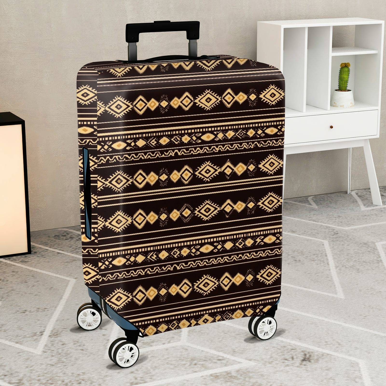 1-Piece Geometric Tribal Ethnic Aztec Pattern  Suitcase Luggage Cover, Stretch Protective Sleeve