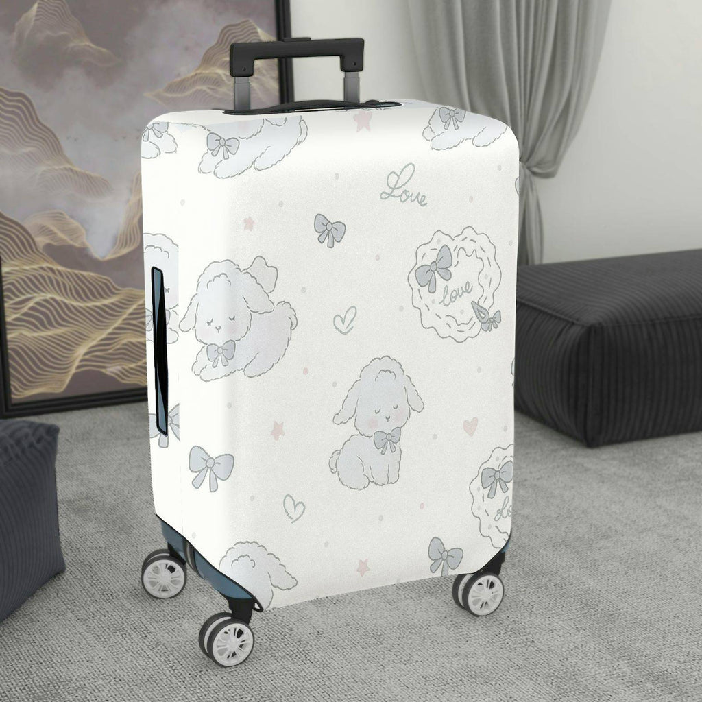 1-Piece Cute Pastel Sheep Bow Heart Star  Suitcase Luggage Cover, Stretch Protective Sleeve