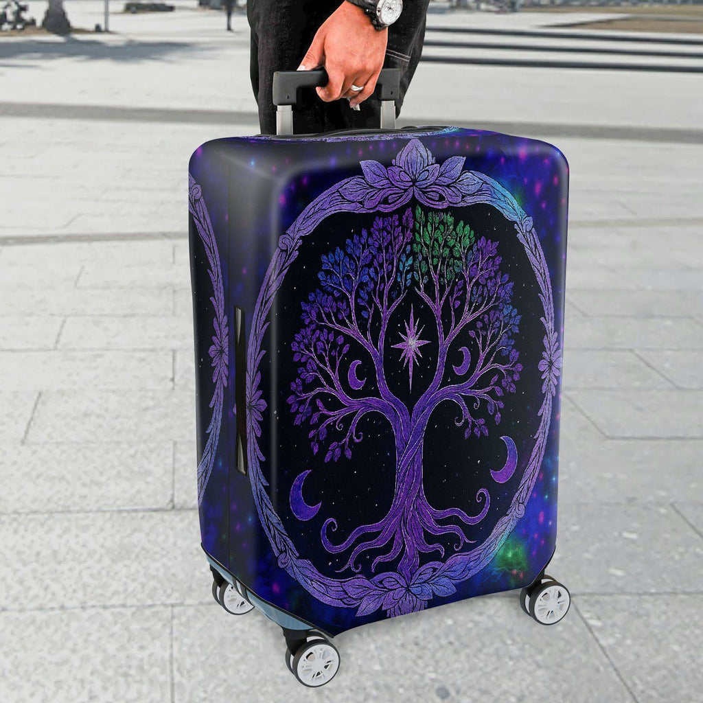 1-Piece Cosmic Night Moon Stars Tree  Suitcase Luggage Cover, Stretch Protective Sleeve