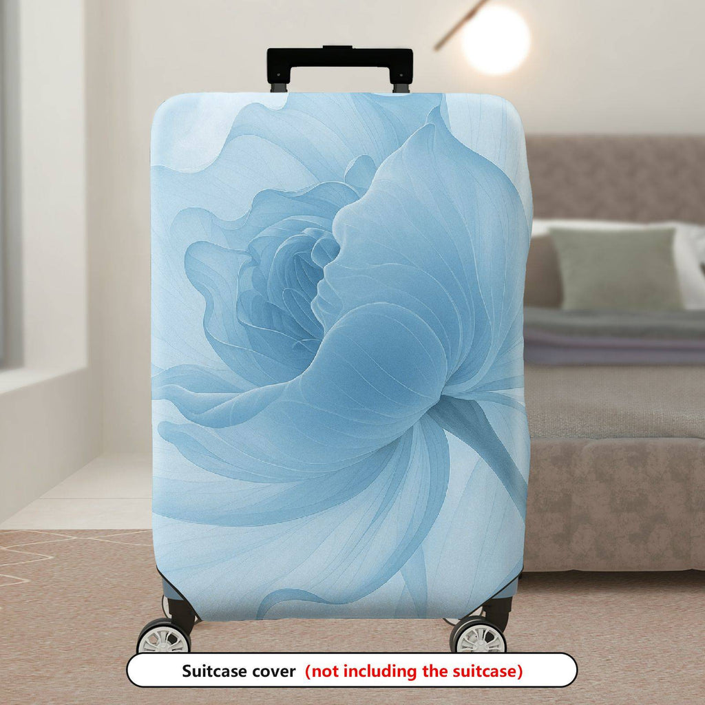 1-Piece Blue Rose Floral Abstract Artistic Elegant Trendy  Suitcase Luggage Cover, Stretch Protective Sleeve