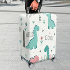 1-Piece Dinosaur  Cute Fun Playful Whimsical  Suitcase Luggage Cover, Stretch Protective Sleeve