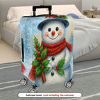 1-Piece Snowman Christmas Winter Holiday Festive Cheer  Suitcase Luggage Cover, Stretch Protective Sleeve