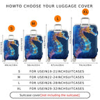 1-Piece Glowing Seahorse Ocean Starry Night Cosmic Artistic Fantasy  Suitcase Luggage Cover, Stretch Protective Sleeve