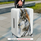 1-Piece Artistic Wolf Feather Pattern  Suitcase Luggage Cover, Stretch Protective Sleeve
