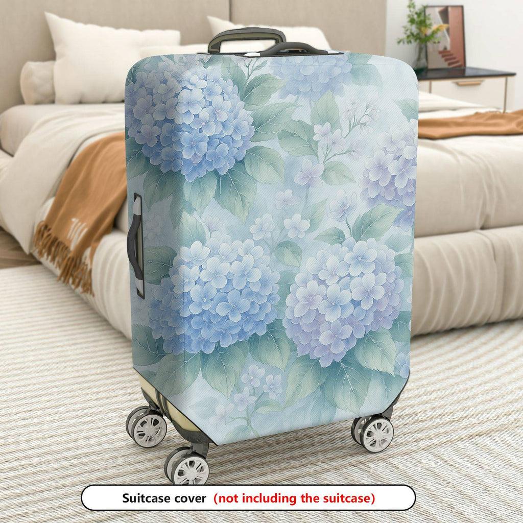 1-Piece Floral Hydrangea Leaf Pastel Nature Artistic  Suitcase Luggage Cover, Stretch Protective Sleeve