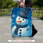 1-Piece Snowman Christmas Holiday Winter Snowflake  Suitcase Luggage Cover, Stretch Protective Sleeve