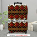1-Piece Red Gold Black Animal Pattern Geometric Tribal Ethnic  Suitcase Luggage Cover, Stretch Protective Sleeve
