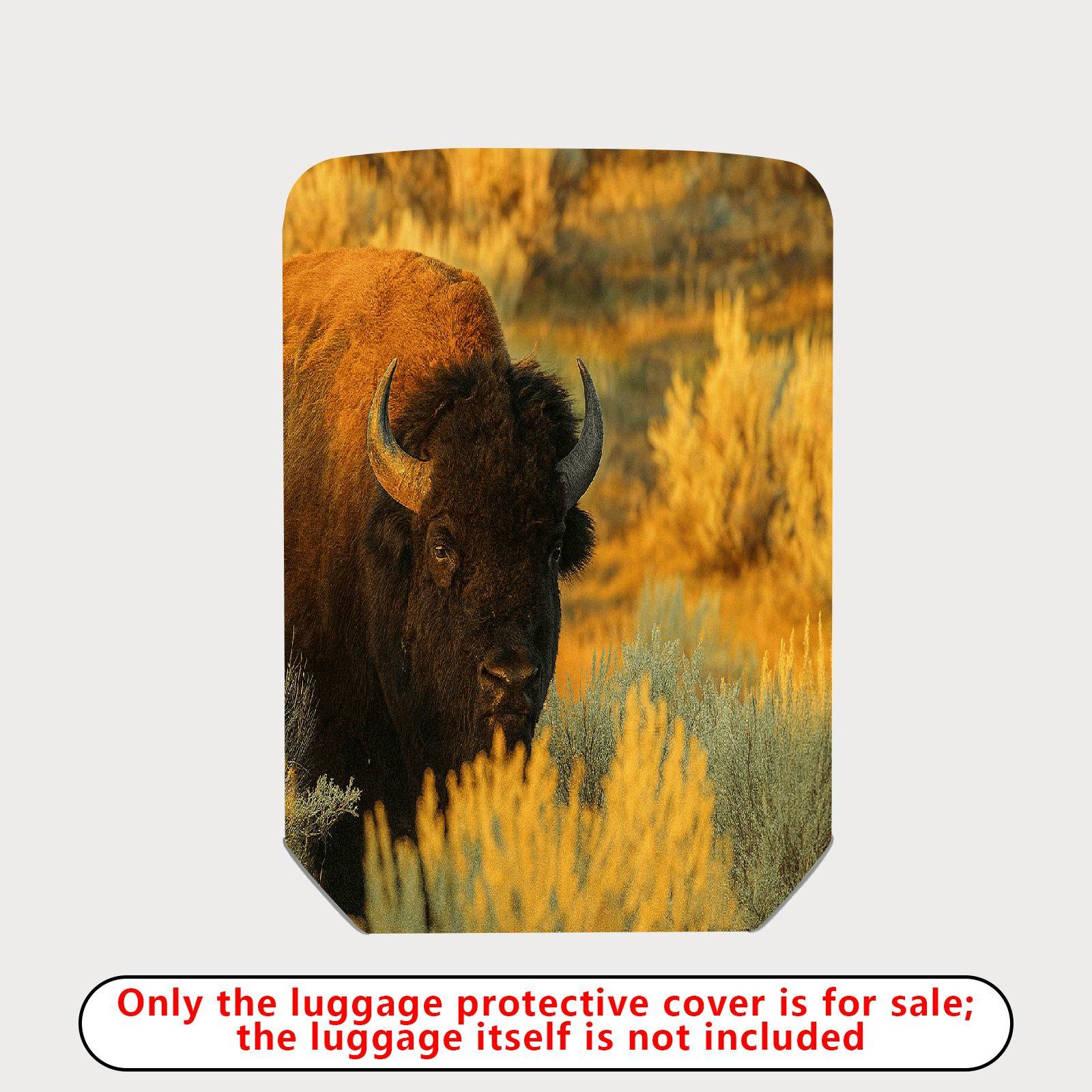 1-Piece Wildlife Nature Bison Landscape Travel Adventure  Suitcase Luggage Cover, Stretch Protective Sleeve