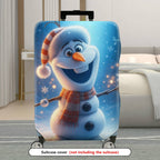 1-Piece Funny Snowman  Winter Holiday Christmas  Suitcase Luggage Cover, Stretch Protective Sleeve
